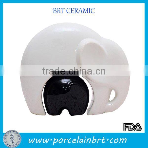 Fashion ceramic black and white elephant figurine wedding favor