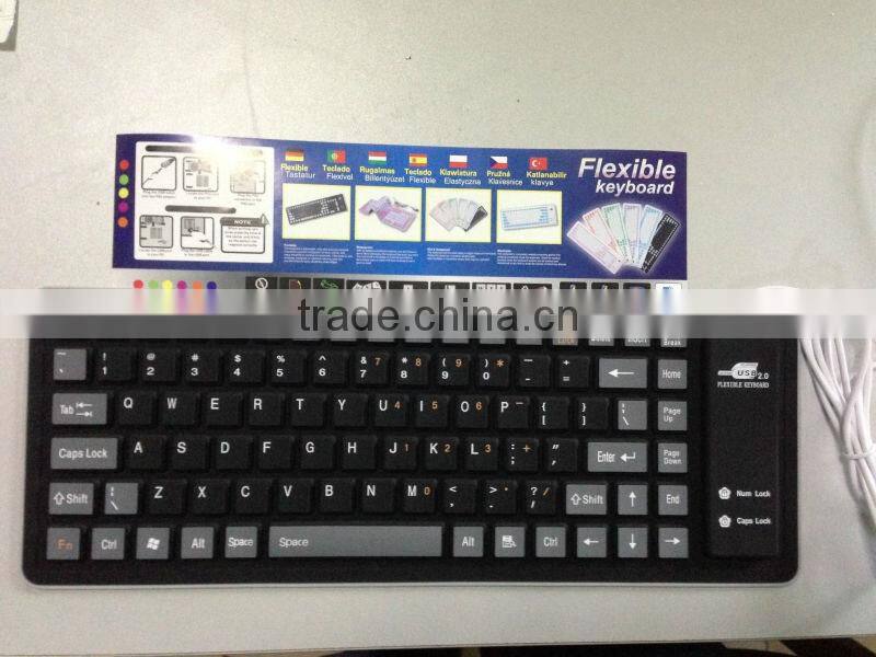 2015 Top Sale New Flexible Silicon Keyboard with Excellent Touch Feeling