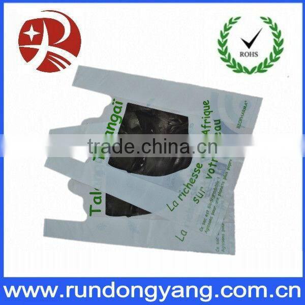 biodegradable plastic vest fruits carrier bags with logo printed