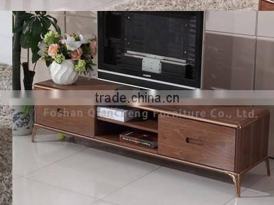 French classical wooden console table with drawers
