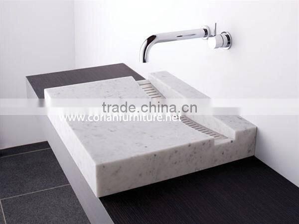 100% acrylic solid surface colorful corian made bathroom vanity