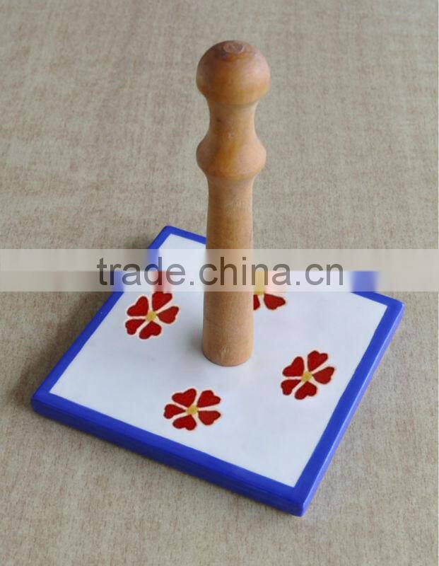 Ceramic paper holder, wooden paper towel holder with ceramic base