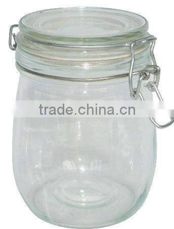 CK01 clear airtight clip top glass jar
