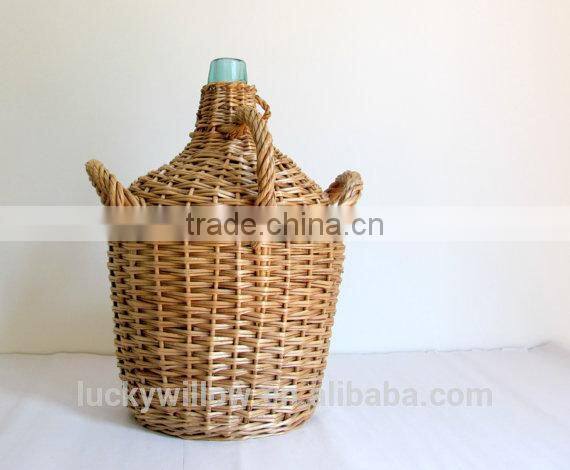Vintage French wicker demijohn