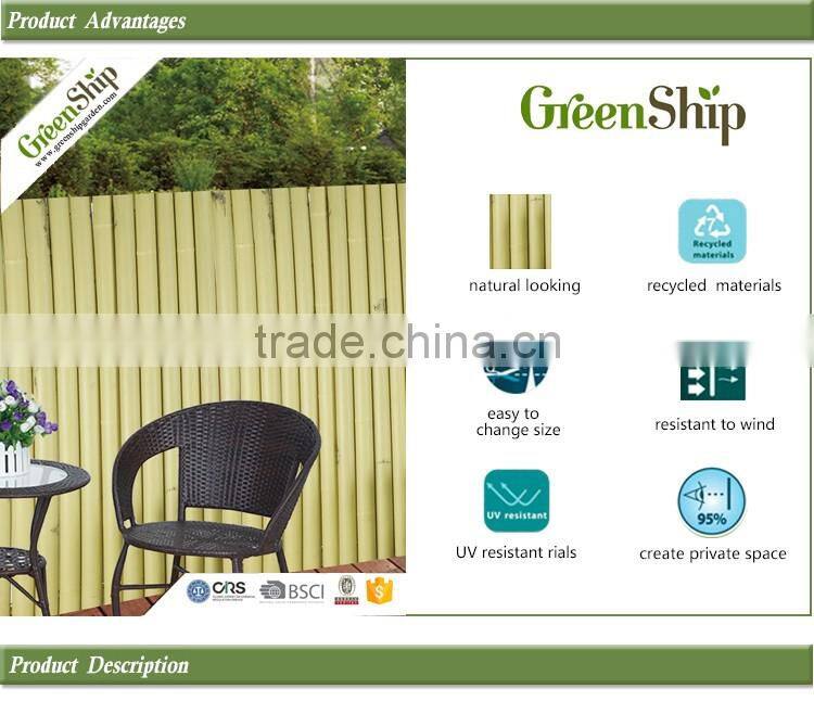 Synthetic bamboo fence from GreenShip/long lifetime/weather resistant/ eco-friendly/patented products