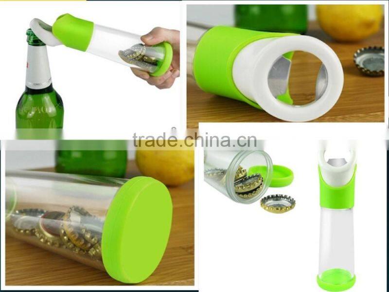 Bottle opener with catchment tank/Bottle opener with container/Bottle opener with cap container