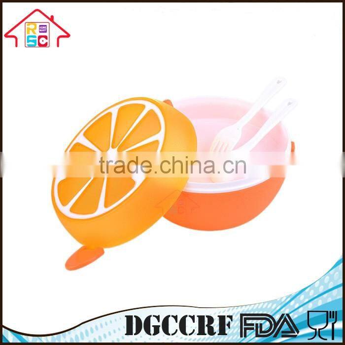 NBRSC Lemon Shaped 2 Layers Round Microwave Bento Lunch Box Kids Picnic Food Plastic Container