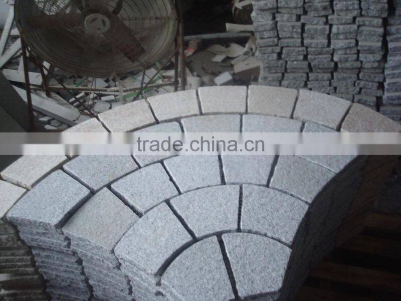 Fan Shape Granite Paving Stone Mixed Color Driveway Paving Stone