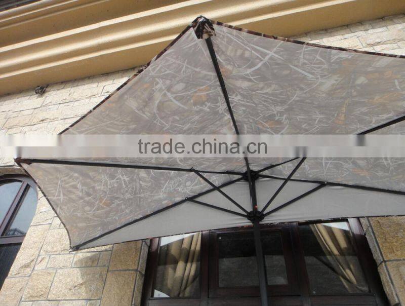 9FT Camouflage Fabric Umbrella Half Round Sun Umbrella CK1426