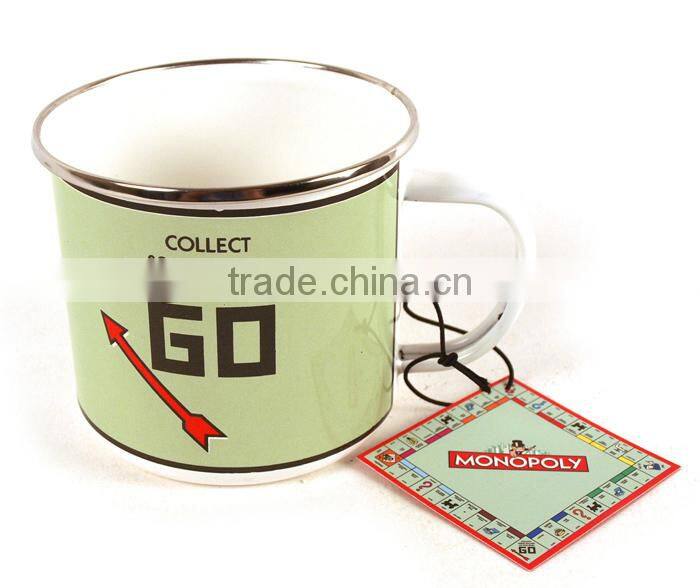 Tin camping mug decal camping mug