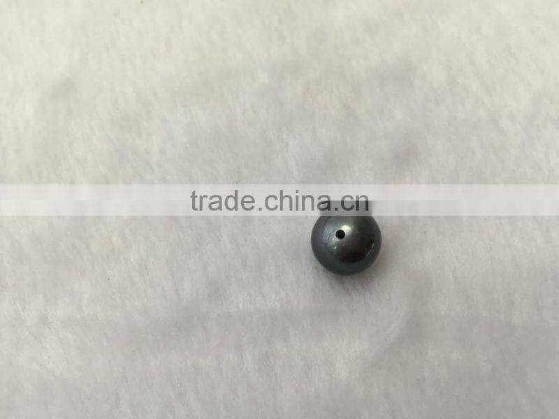 14-15mm Natural Black Half Drilled Tahitian Pearls
