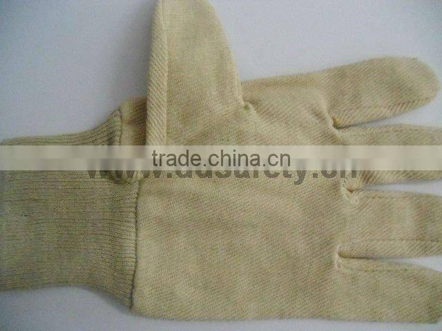 DDSAFETY High Quality Safety Gloves With 5Years Experience White Cotton Canvas Glove Knit Wrist