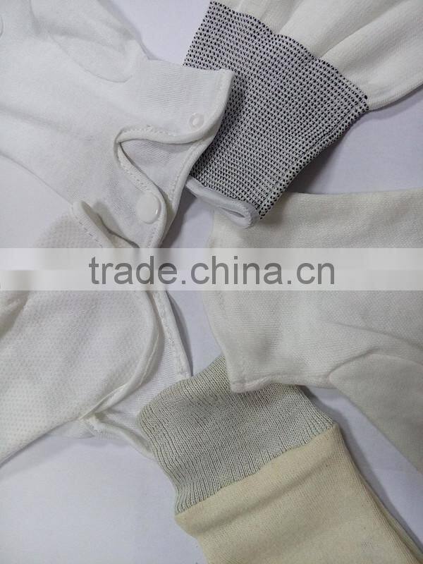 DDSAFETY Hot Sale 100% Bleach Cotton Interlock Gloves With A Plastic Buckle