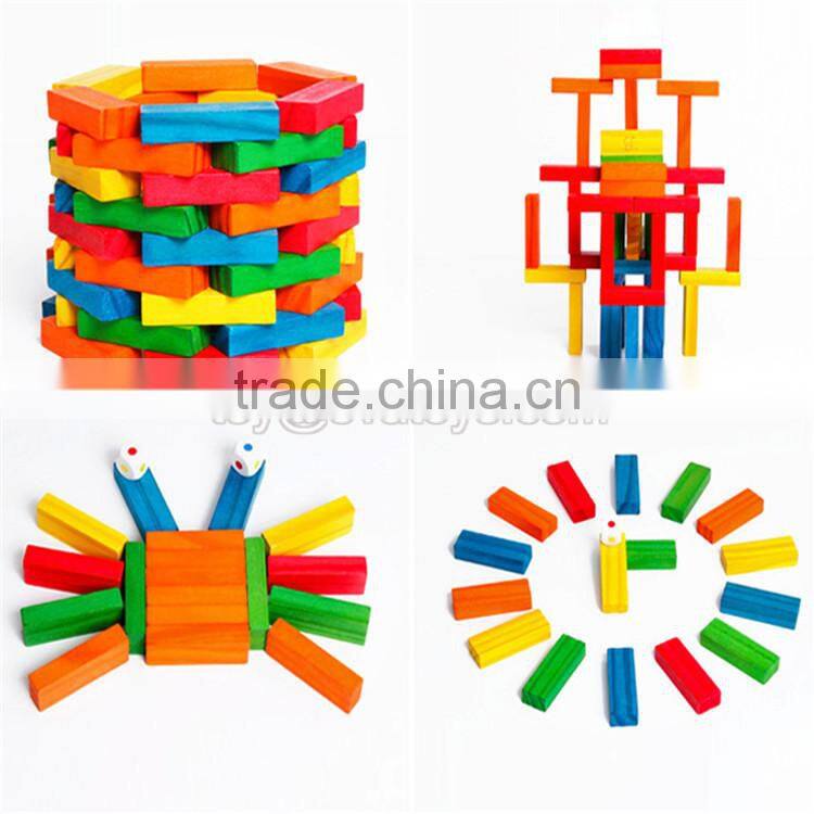 High quality 54 pcs preschool wooden kids playing blocks W13D154