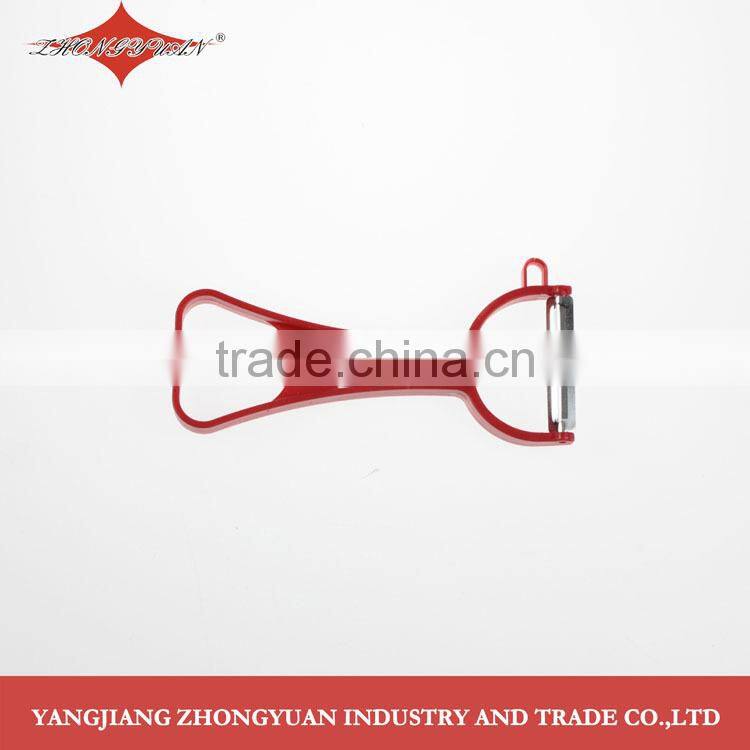 Stainless steel Y peeler with red ABS handle
