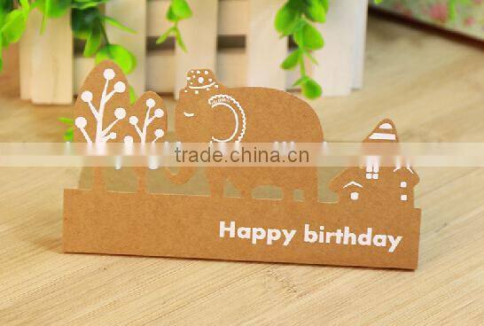 Kraft Paper Greeting Cards 4 Styles Creative Handmade Greeting Card Happy Birthday Invitation Cards