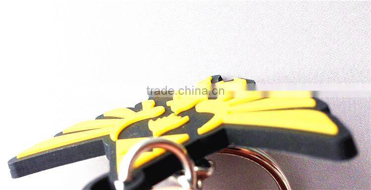 2016 custom low price plastic keychain 3d soft pvc keychain