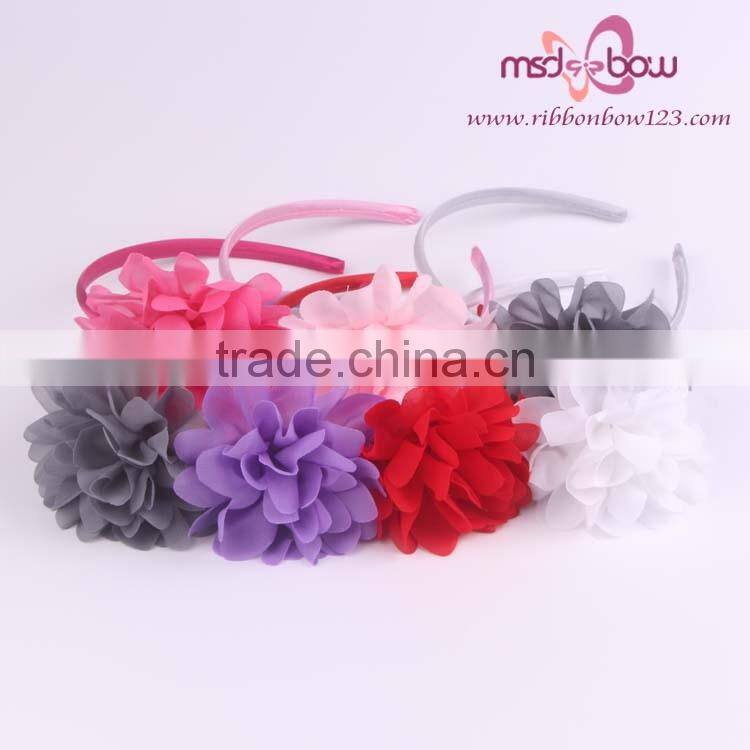 Wholesale cheap baby headband handmade organza fabric flower headband