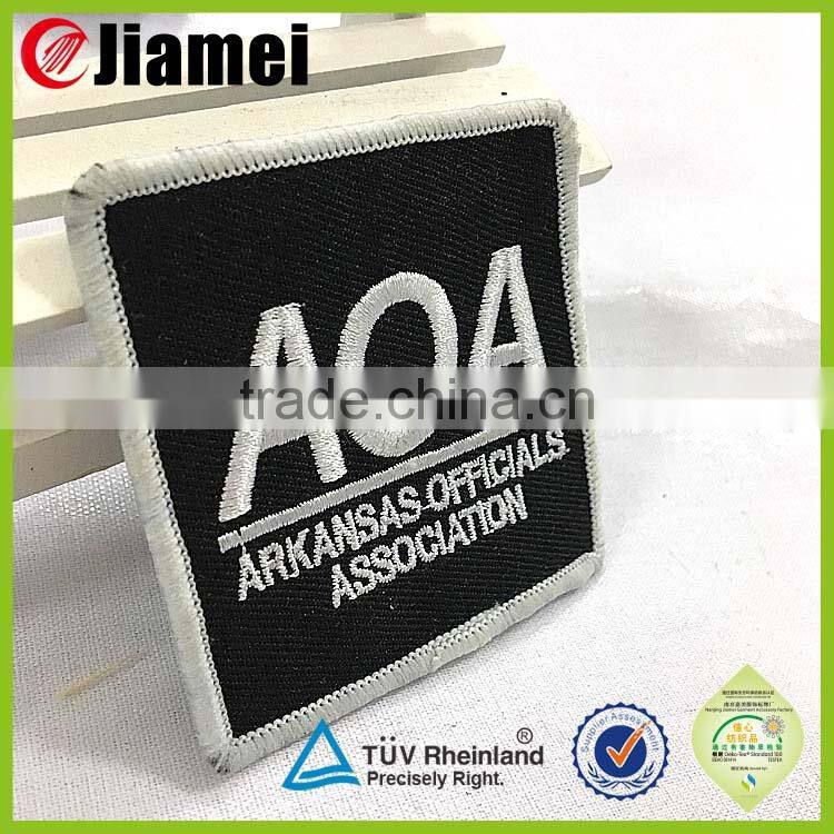 Computer Machine made self adhesive fabric embroidery custom patches