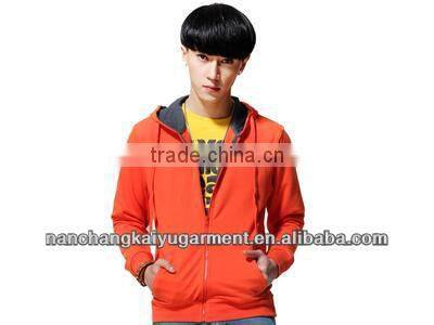 The couple zipper hoodie in orange red color