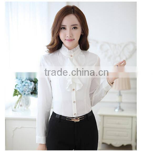 custom fashion cotton sarees lady blouses designs for hotel/bank women