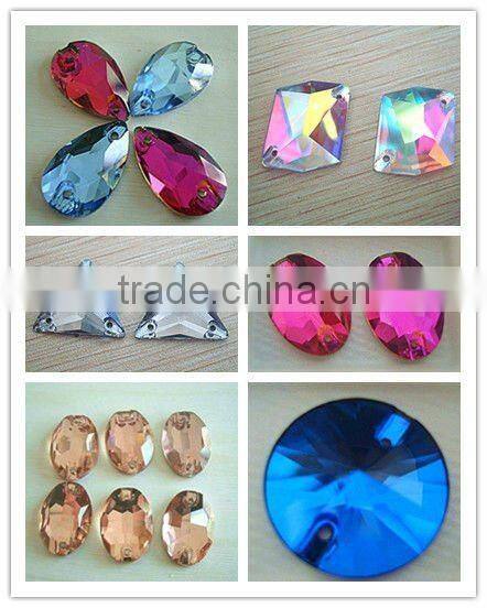 crystal round flat back button