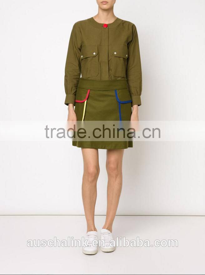 new arrival khaki patch pocket fancy casual shirt OEM service