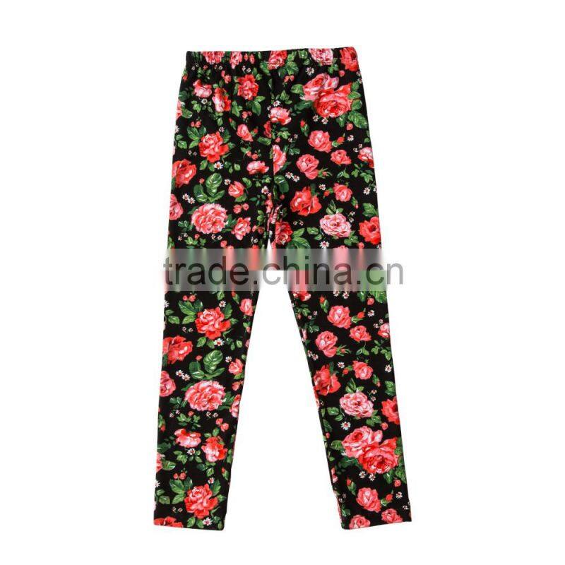 2017 Spring Kids Legging Fashion Children Floral Pants Girls Leggings print Casual Girl Pants Kids Baby