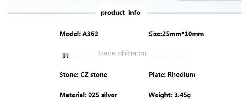 925 Sterling Silver Zircon bend pendant necklace