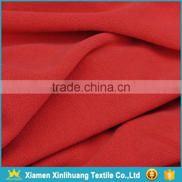 Quality Supplier 100 Polyester Red Reversible Polar Fleece Fabric