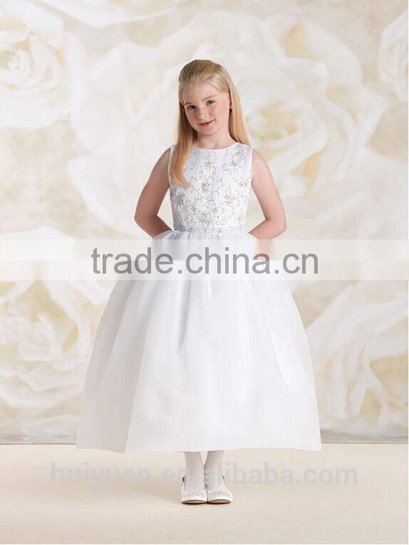 cute white beaded baby gown halter girls birthday dresses