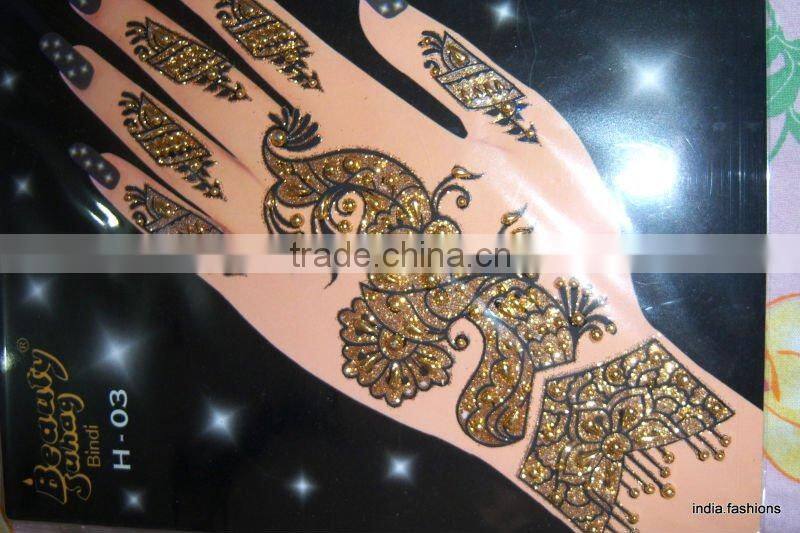 Crystal hand Tattoo BINDI HENNA STICKER PAYPAL accepted