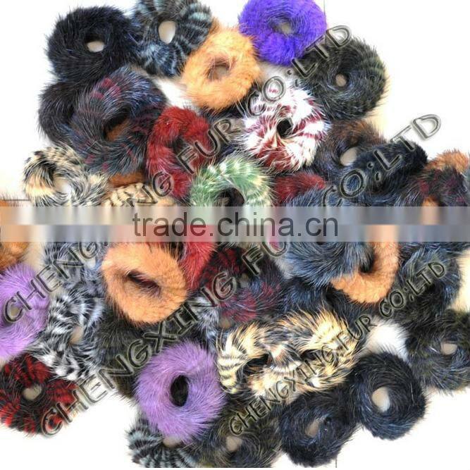 CX-E-11 Assorted Color Mink Fur Elastic Adult Hair Accessories