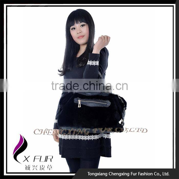 CX-H-42B Ladies Rex Rabbit Fur Sheepskin Fashion Bags Handbags
