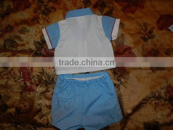 Short Sleeve Three Pieces 100% Cotton High Quality Infant Baby Boy Child Bowtie Gentleman Clothing Summer Wear It Spring Season