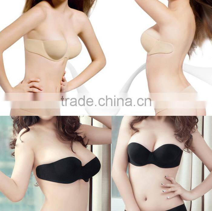 heated sexy double push up silicone bra