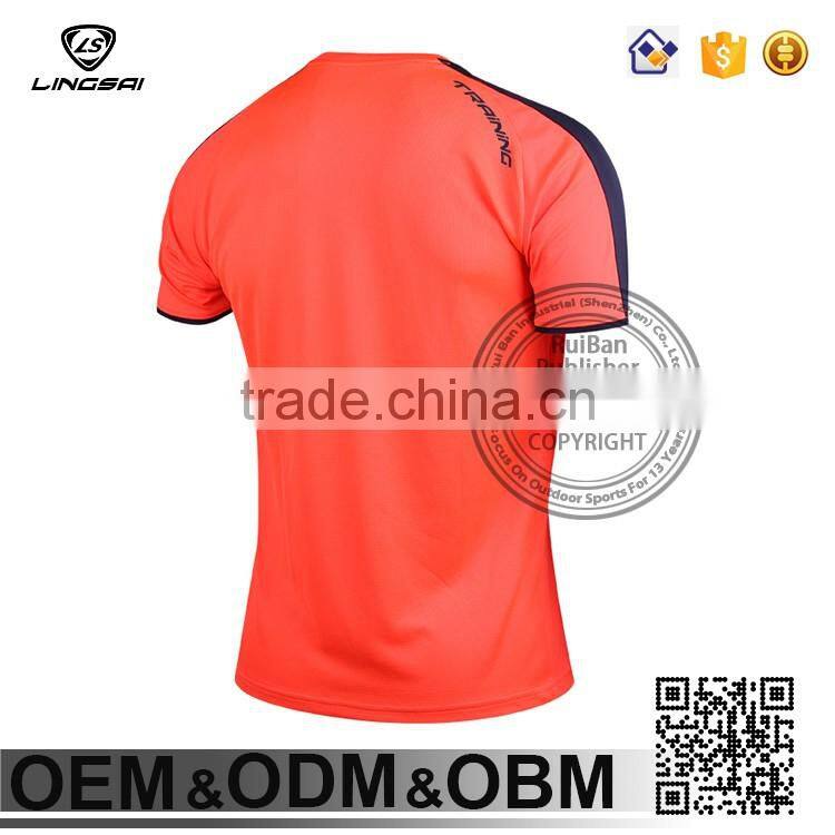 summer style running sports Marathon Shirt brand men shirt stand collar t-shirt custom