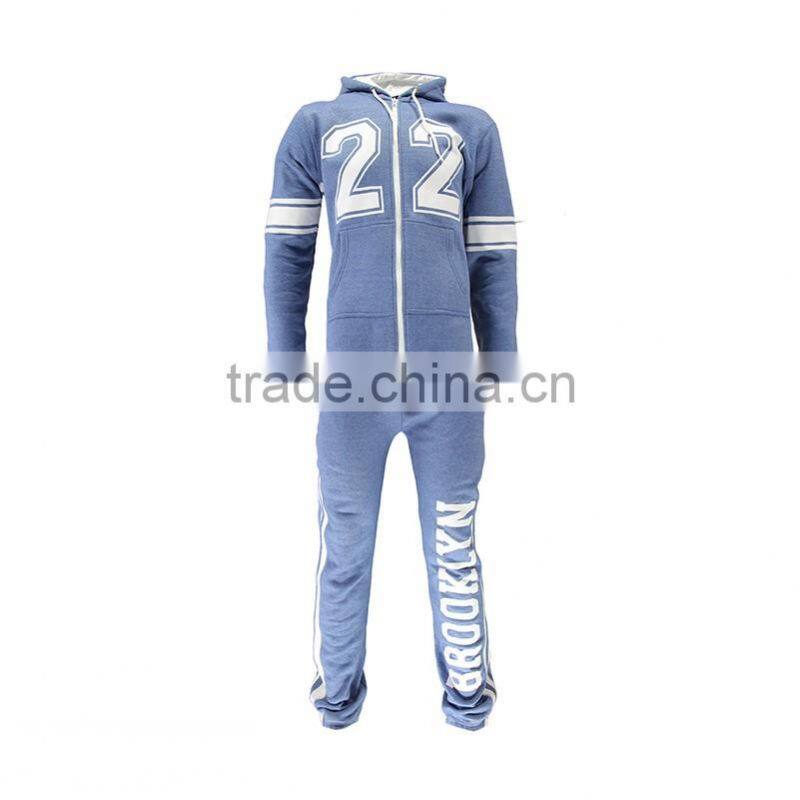 Wholesale high quality 100 cotton fleece hooded xxxl onesie for men