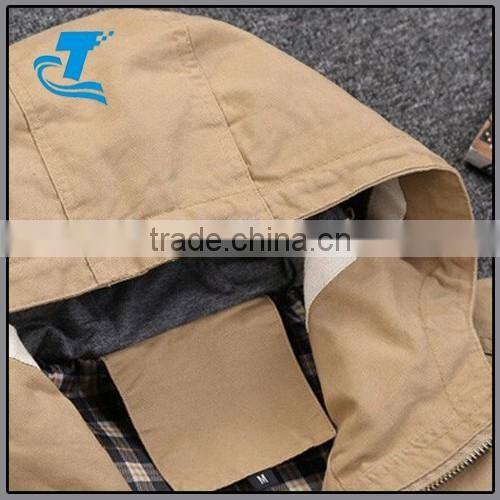 Men Hooded Jackets Autumn Spring Classical Solid Jakcet