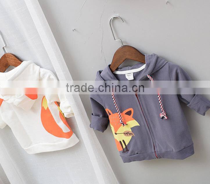 YE5202 autumn 2017 children clothing zipper cartoon boys hooded coats