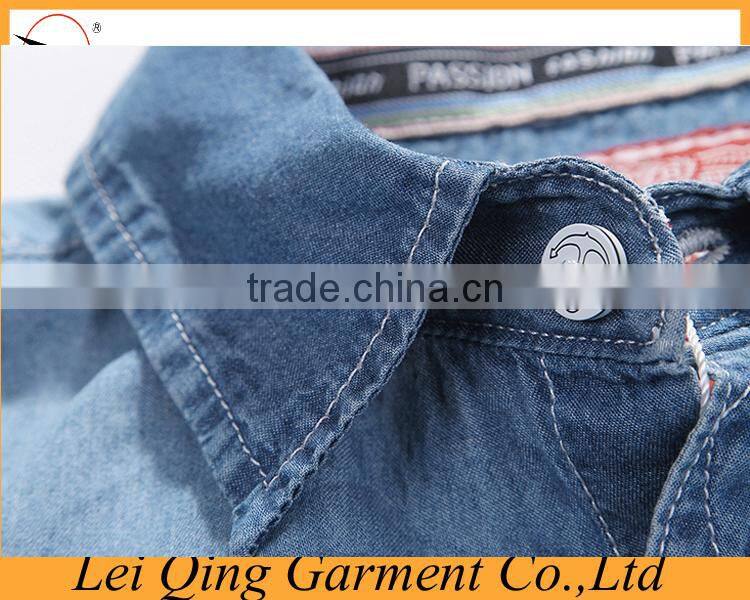 Blue fashion men colored denim shirts
