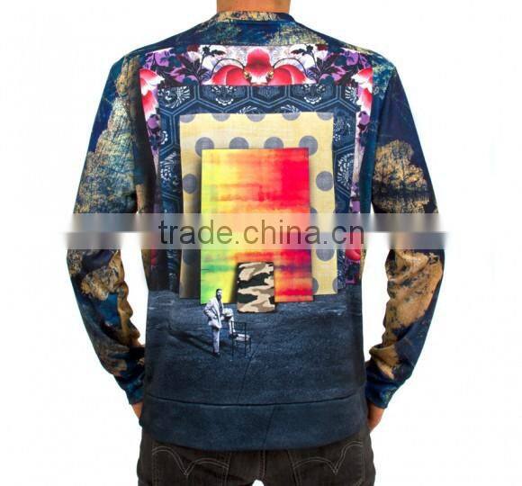 lightweight 100% polyester loop terry sweatshirts full sublimation light sweatshirts