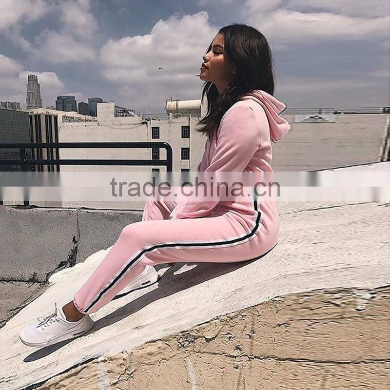 Latest Fashion Clothing Streetwear Sportswear Plain Hoodies Long Pants 2 Piece Set Tracksuit