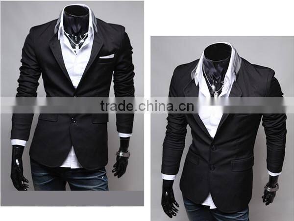 Mens Korean slim fit fashion blazer Suit Jacket black gray red size M to 2XL Male blazers Mens coat Wedding dress