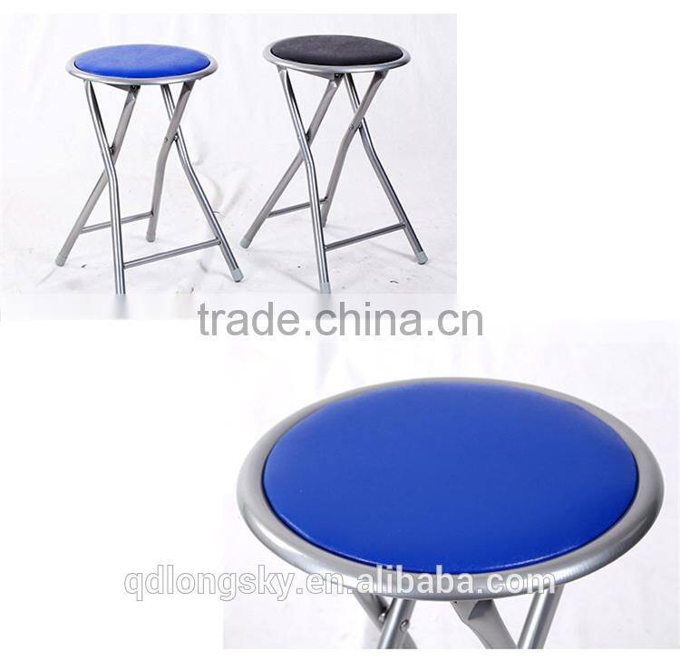 LS-9008A Hot sale top quality steel pipe cheap PU folding stool leather event chair wholesale metal folding chair