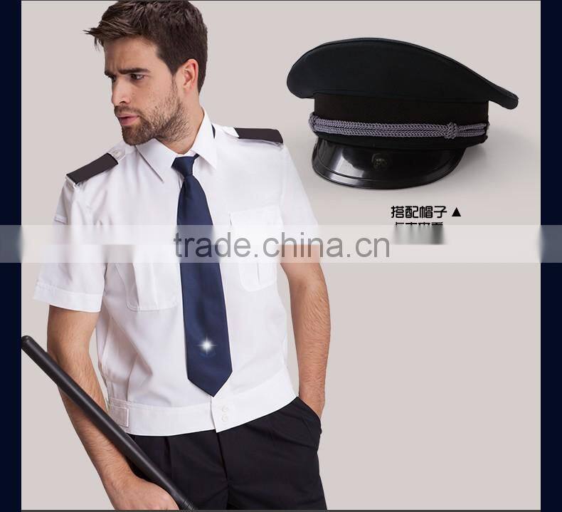 Customized Men's Security Guard Dress Uniform/Cheap Security Shirt/ White Design Security Guard Wear