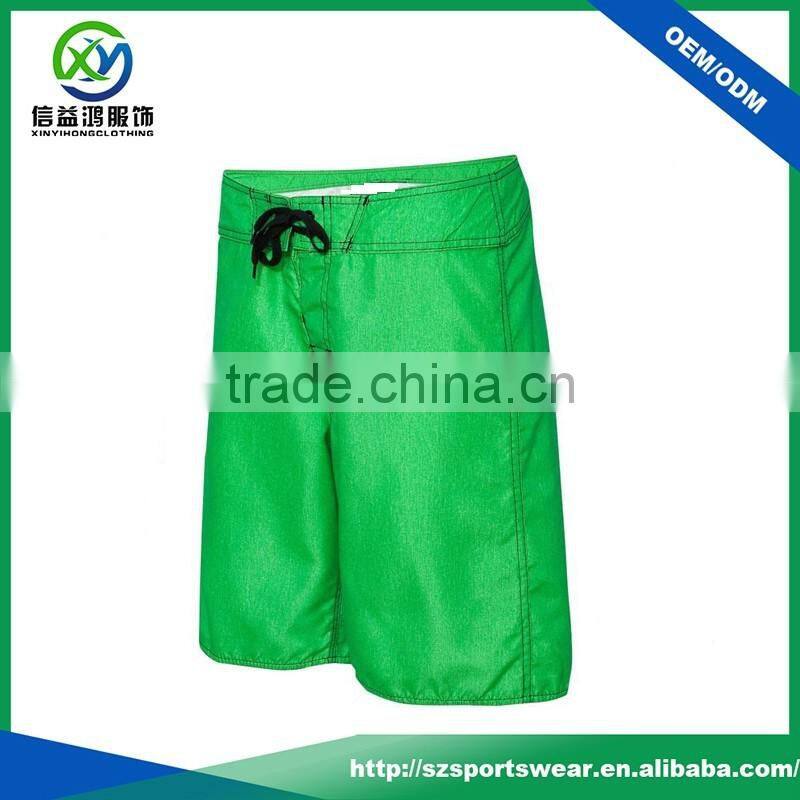 High Quality 95%Polyester 5%Spandex Woven Men's Sport Shorts With Black Rope