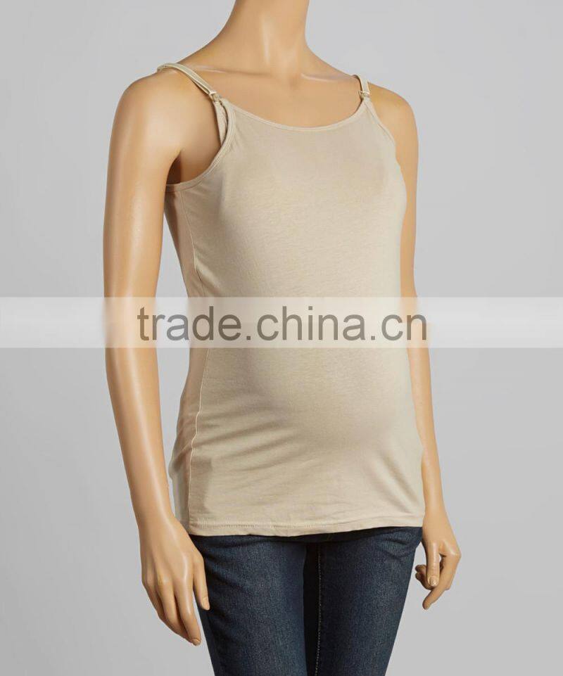 Hot Sale Maternity Tops With Nude Maternity Camisole T-Shirt Soft Sleeveless Women Clothes WT80817-64