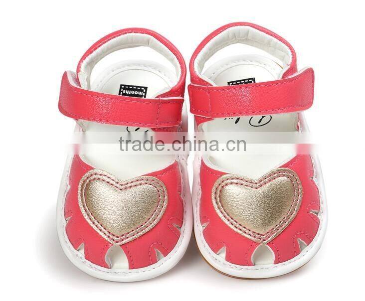 Heart design leather baby shoes, leather sandals for baby