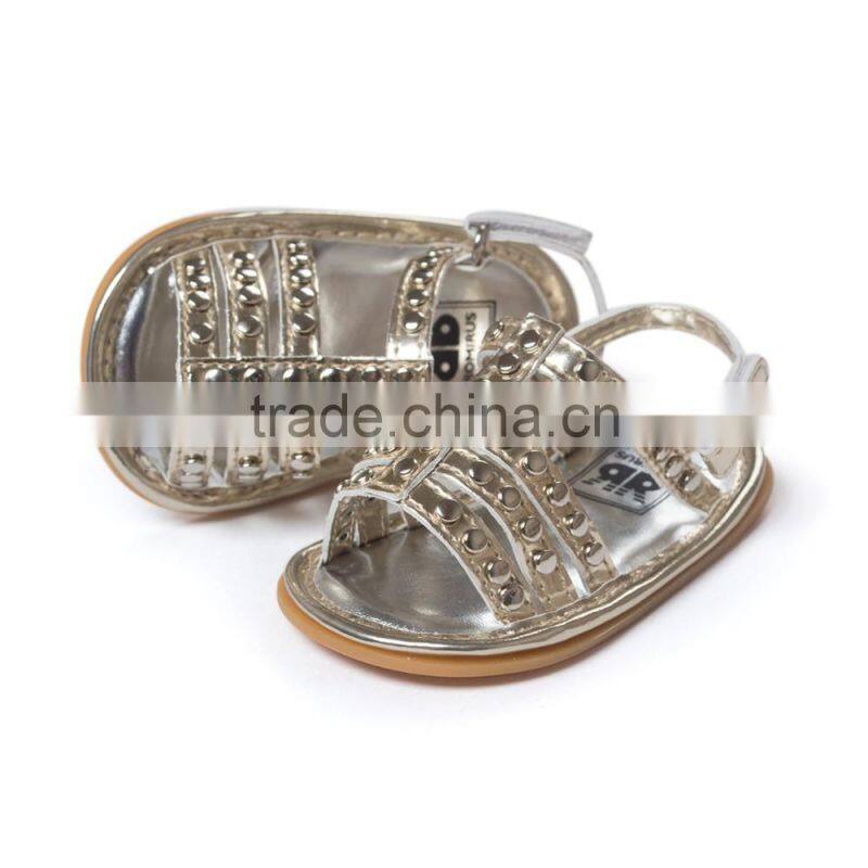 Rivet artificial leather sandals for baby girl, fashion baby sandals